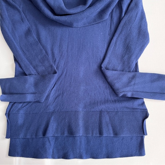 Victoria’s Secret Size Medium Cowl Neck Sweater – Navy Blue Soft Knit Top - Picture 6 of 6